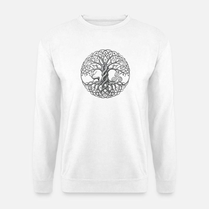 Weltenbaum Yggdrasil - Unisex Pullover - Weiß