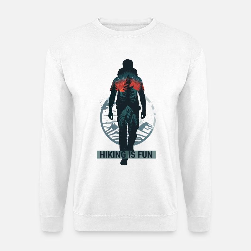 Hiking wandern Is Fun Retro Outdoor Adventure - Unisex Pullover - Weiß
