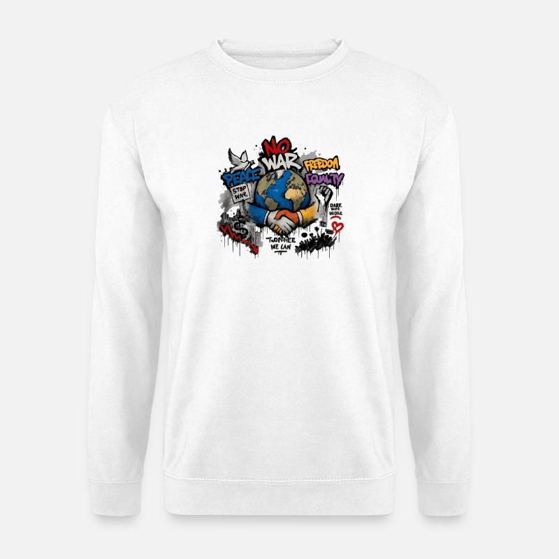 World Peace Graffiti: Connecting Hands - Unisex Sweatshirt - white