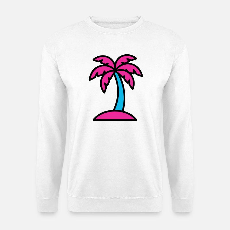 Neon Palme 90er Vaporwave - Unisex Pullover - Weiß