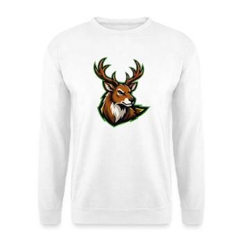 Wild Deer Head Cartoon Style - Unisex Sweatshirt - white - Front