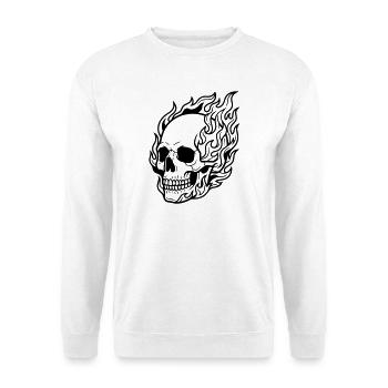 skull flame - Unisex Sweatshirt - white - Front