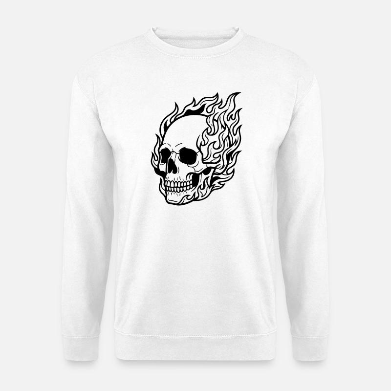 Flamme du crâne - Sweat-shirt Unisexe - blanc