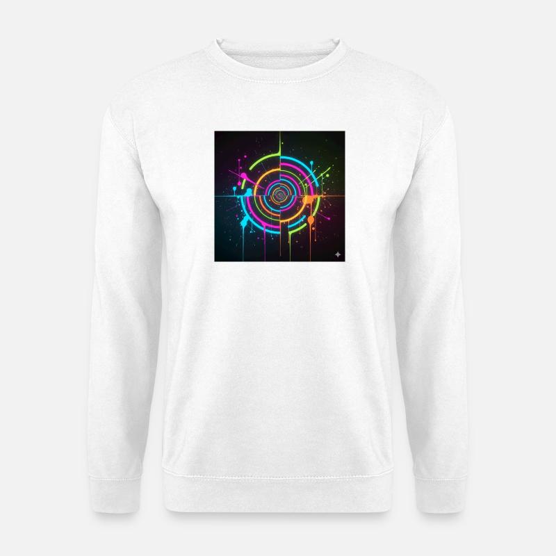 Neon Kreis Splatter - Unisex Pullover - Weiß