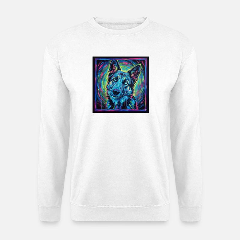 Neon wolf gaze - Unisex Sweatshirt - white