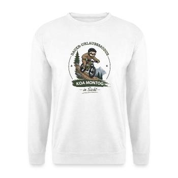 Dauer-Urlaubsmodus, kein Montag in Sicht - Unisex Pullover - Weiß - Vorne - Alina (178cm) & Michal (187cm)