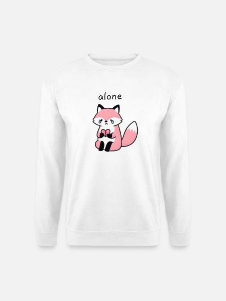Einsamer Fuchs mit gebrochenem Herzen - Unisex Pullover - Weiß