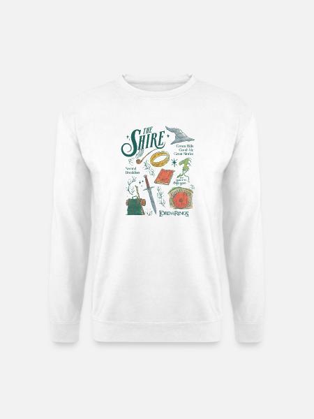 Der Herr Der Ringe Auenland Collage Essentials - Unisex Pullover - Weiß