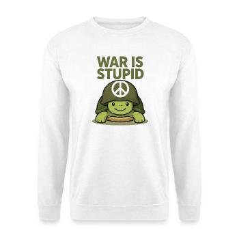 War Is Stupid Schildkröte mit Peace Zeichen - Unisex Pullover - Weiß - Vorne