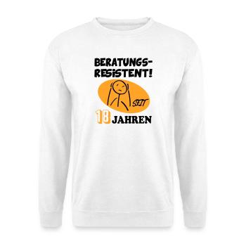 Comic Geburtstag 18 Jahre Happy Birthday - Unisex Pullover - Weiß - Vorne