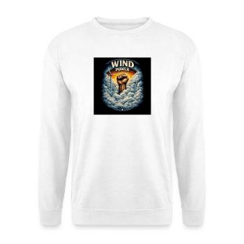 Windkraft Faust Über Wolken - Unisex Pullover - Weiß - Vorne