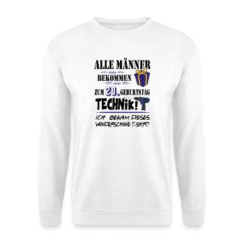 20. Geburtstag Handwerker Technik Werkzeug - Unisex Pullover - Weiß - Vorne