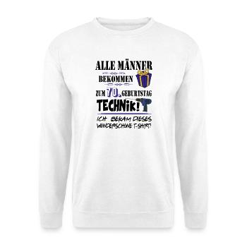 70. Geburtstag Handwerker Technik Werkzeug - Unisex Pullover - Weiß - Vorne