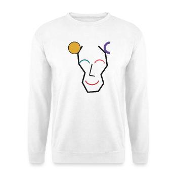 Visage géométrique coloré joyeux - Sweat-shirt Unisexe - blanc - Devant