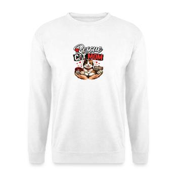Design de la maman chatte recueillie - Sweat-shirt Unisexe - blanc - Devant