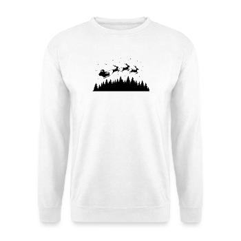 Weihnachtsmann Schlitten Rentiere - Unisex Pullover - Weiß - Vorne