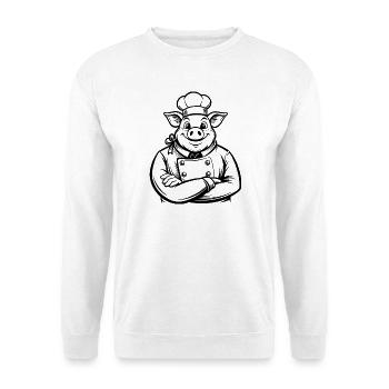 Chef Pig - Unisex Pullover - Weiß - Vorne