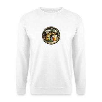 Tankstelle Bier Vintage Badge - Unisex Pullover - Weiß - Vorne