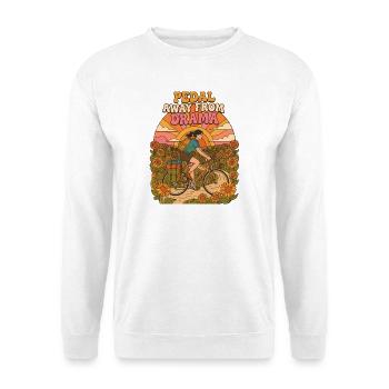 Treten Sie weg von Drama Retro Cycling - Unisex Pullover - Weiß - Vorne