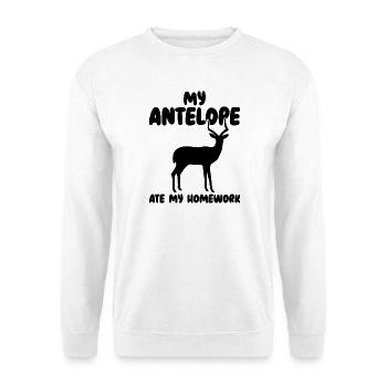 Humour d’animaux antilopes - Sweat-shirt Unisexe - blanc - Devant