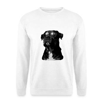 Stadtblick Hund mit Sonnenbrille - Unisex Pullover - Weiß - Vorne