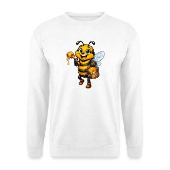abeille heureuse - Sweat-shirt Unisexe - blanc - Devant