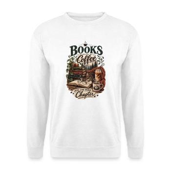 Books and Coffee - Unisex Pullover - Weiß - Vorne