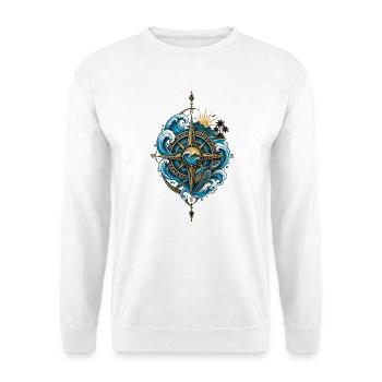 Boussole Polynésienne - Esprit Océan & Voyage - Sweat-shirt Unisexe - blanc - Devant
