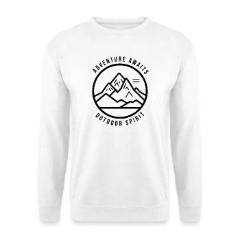 Adventure Awaits Black Outdoor - Unisex Pullover - Weiß - Vorne