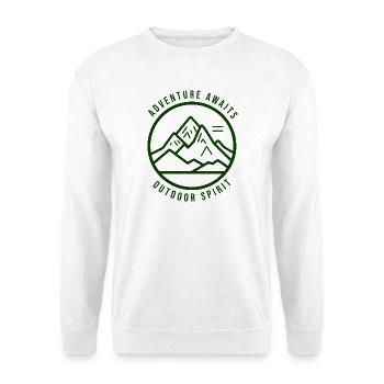 Adventure Awaits Dark Green Outdoor - Unisex Sweatshirt - white - Front