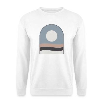 Mond auf pastellfarbenen Dünen - Unisex Pullover - Weiß - Vorne - Alina (178cm) & Michal (187cm)
