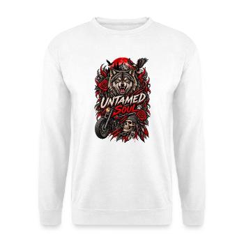 Ungezähmte Seele - Unisex Pullover - Weiß - Vorne - Alina (178cm) & Michal (187cm)