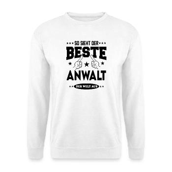Anwalt Der Beste Berufe Shirt Sterne Arbeit - Unisex Pullover - Weiß - Vorne - Alina (178cm) & Michal (187cm)