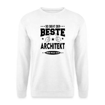 Architekt Der Beste Beruf Shirt Sterne Mann - Unisex Pullover - Weiß - Vorne - Alina (178cm) & Michal (187cm)