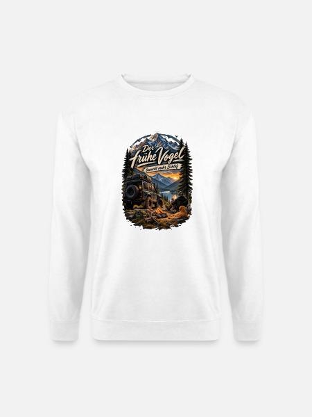 Der frühe Vogel braucht mehr Schlaf - Unisex Pullover - Weiß