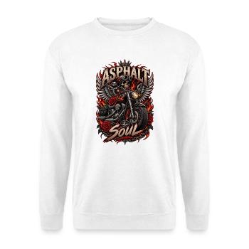 ASPHALT-SEELE - Unisex Pullover - Weiß - Vorne - Alina (178cm) & Michal (187cm)