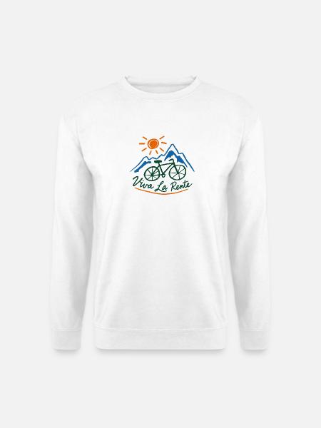 Viva La Rente!  Fahrrad Berge Sonne - Unisex Pullover - Weiß