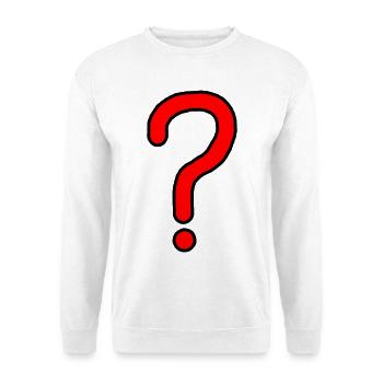 Fragezeichen Design - Unisex Pullover - Weiß - Vorne - Alina (178cm) & Michal (187cm)