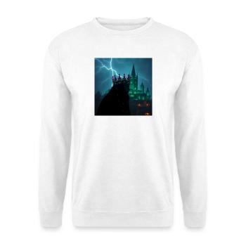 Der König der Matrix: Akzelerationismus & Kosmos - Unisex Pullover - Weiß - Vorne - Alina (178cm) & Michal (187cm)