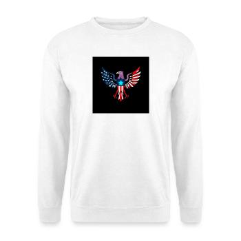 Federal Glitch: United States of Germany - Unisex Pullover - Weiß - Vorne - Alina (178cm) & Michal (187cm)