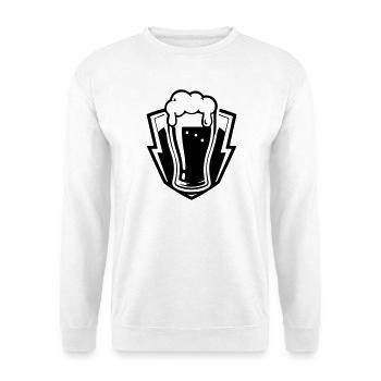 Bierglas Bier - Unisex Pullover - Weiß - Vorne - Alina (178cm) & Michal (187cm)
