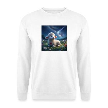 Lammy_watching_falling_star - Unisex Pullover - Weiß - Vorne - Alina (178cm) & Michal (187cm)