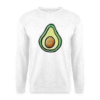 Aquarell Avocado-Scheibe - Unisex Pullover - Weiß - Vorne - Alina (178cm) & Michal (187cm)