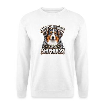 Australian Shepherd  - Unisex Pullover - Weiß - Vorne - Alina (178cm) & Michal (187cm)