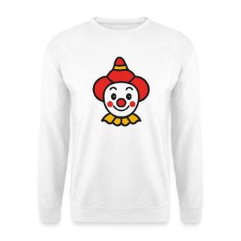 Halloween Clown Gesicht Bunt - Unisex Pullover - Weiß - Vorne - Alina (178cm) & Michal (187cm)