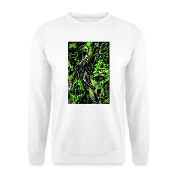 Justiz ist Klassenjustiz - Punk Shirt - Unisex Pullover - Weiß - Vorne - Alina (178cm) & Michal (187cm)