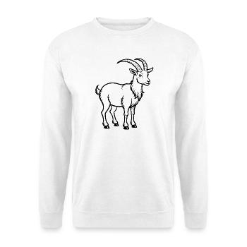 Bergziege - Unisex Pullover - Weiß - Vorne - Alina (178cm) & Michal (187cm)