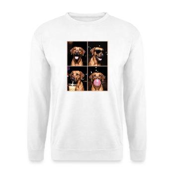 Hunde Rhodesian Ridgeback Hund - Unisex Pullover - Weiß - Vorne - Alina (178cm) & Michal (187cm)