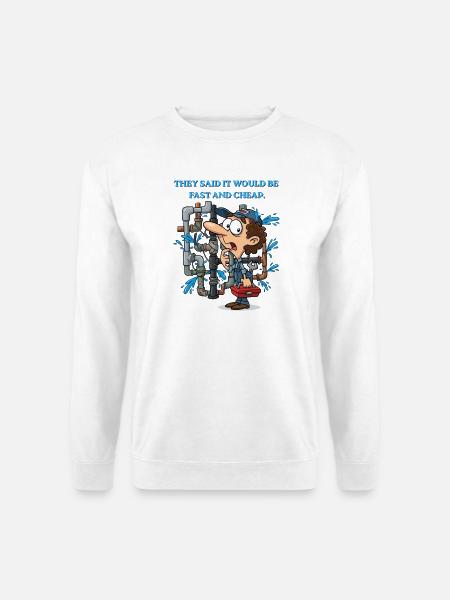 Klempner im Einsatz: geplatzte Rohre - Unisex Pullover - Weiß