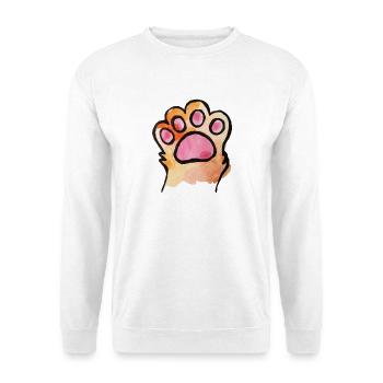 Pfotenabdruck Aquarellspritzer - Unisex Pullover - Weiß - Vorne - Alina (178cm) & Michal (187cm)